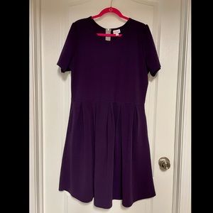 PLUS LLR LuLaRoe Amelia Textured Fit n Flare Dress 3XL 3X 24 24W
